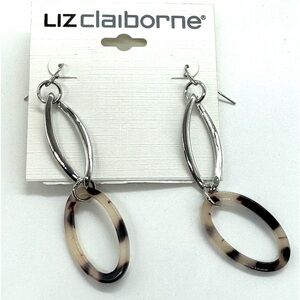 Liz Claiborne Silver Tone Post Dangle Earrings